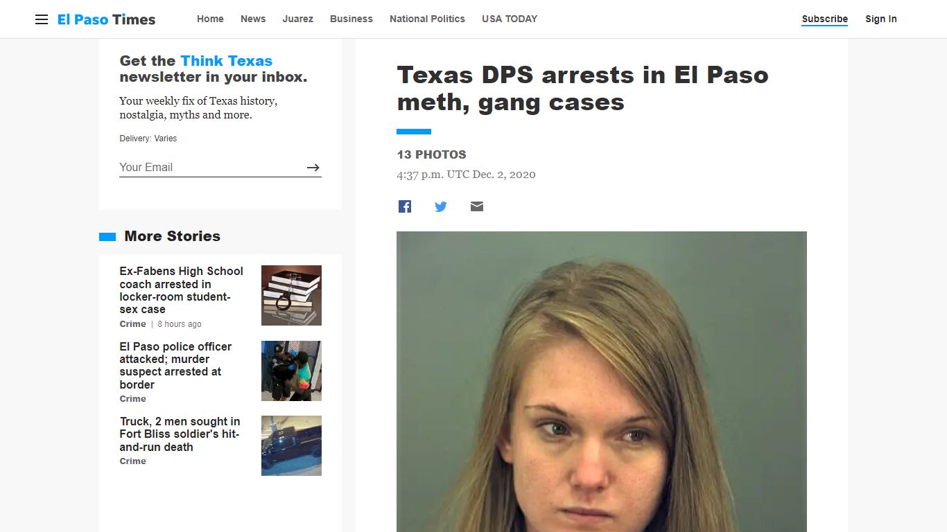 Texas DPS arrests in El Paso meth, gang and firearm cases